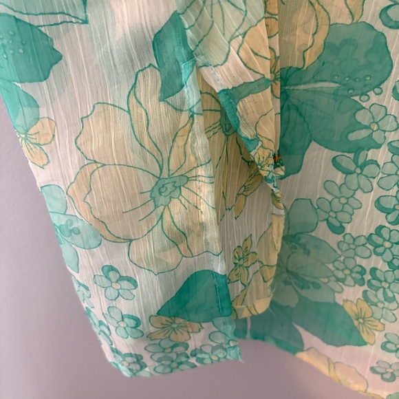 Woman’s XL Floral Sheer Tunic Top with Sequins Boho Festival Coastal Resort - Picture 4 of 7